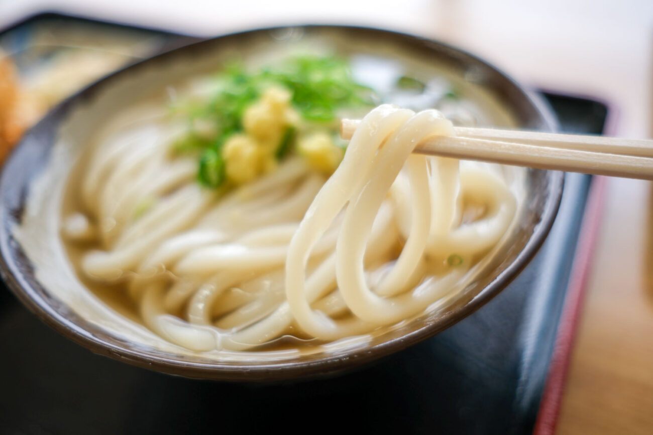 めりけんや丸亀店のひやかけの麺